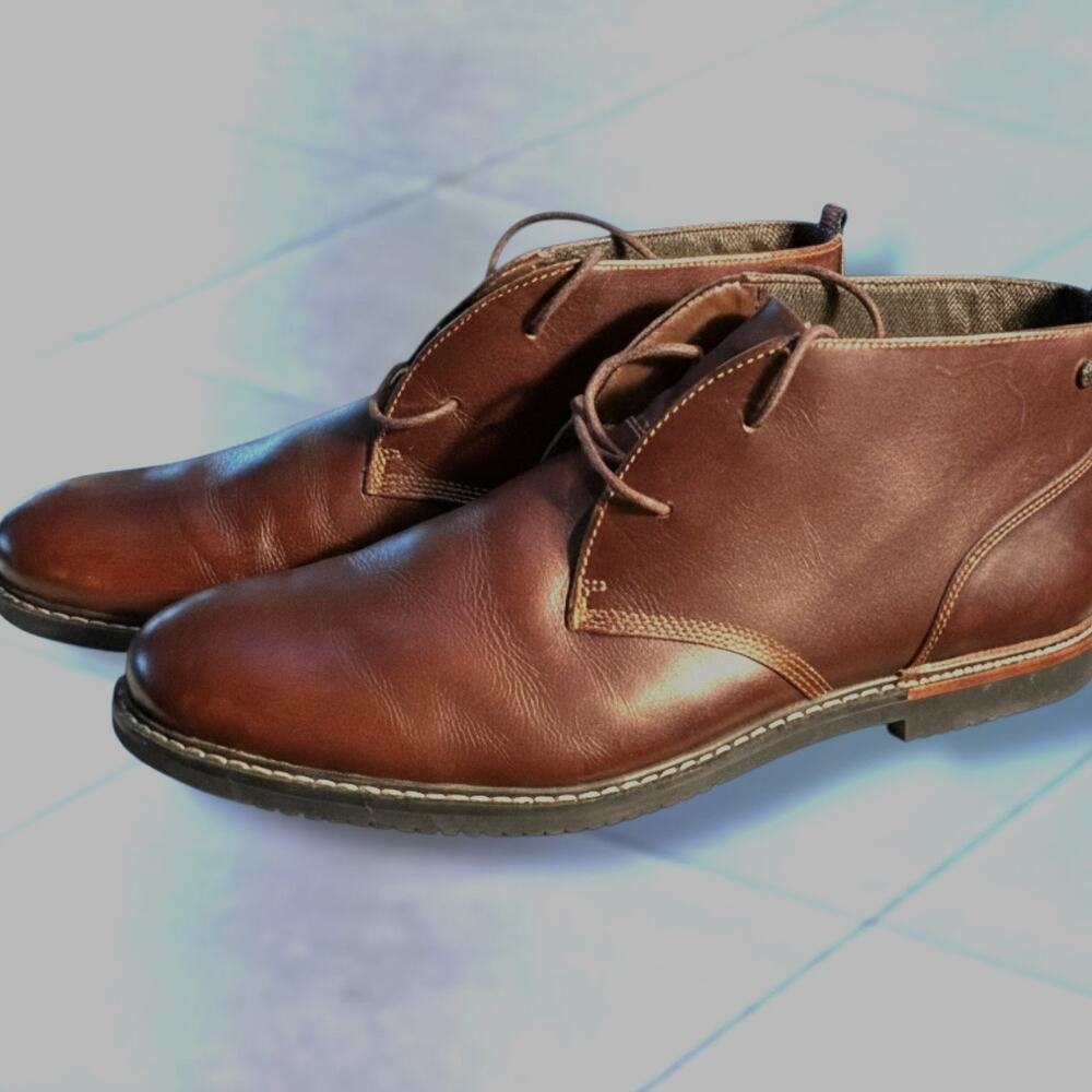 Men's Size 11.5 TIMBERLAND EK Brook Park Dark Brown Smooth Leather Chukka Boots